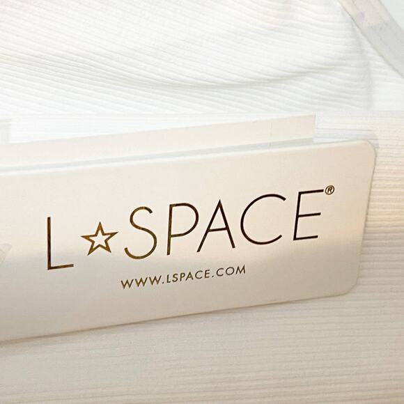 L*space Ribbed Float on One Piece Swimsuit White Size M NWT - Picture 10 of 10